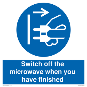 Switch off the microwave when you have finished